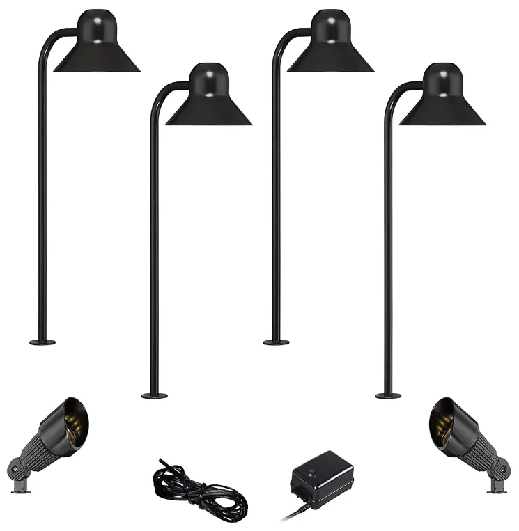 Jayce Black 6-Piece LED Landscape Path and Spot Light Set