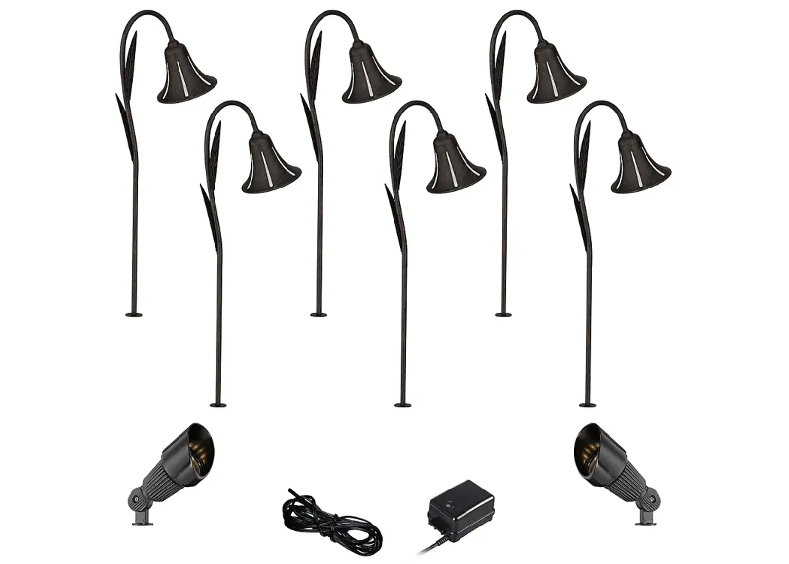 Tulip Dark Rust 10-Piece LED Path and Spot Light Set