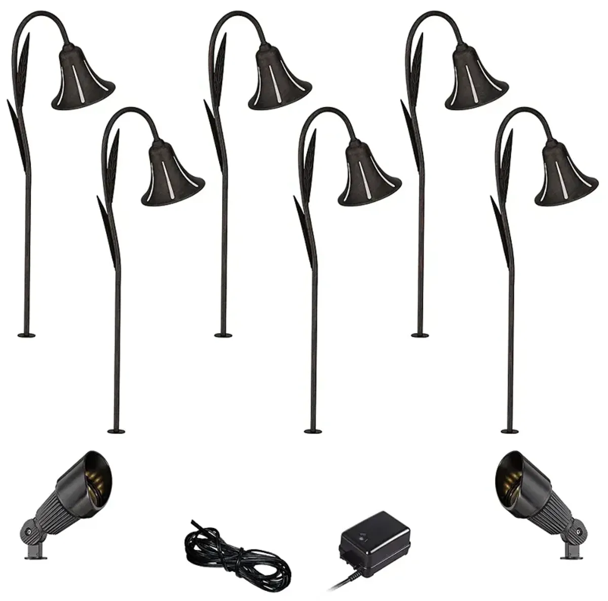 Tulip Dark Rust 10-Piece LED Path and Spot Light Set