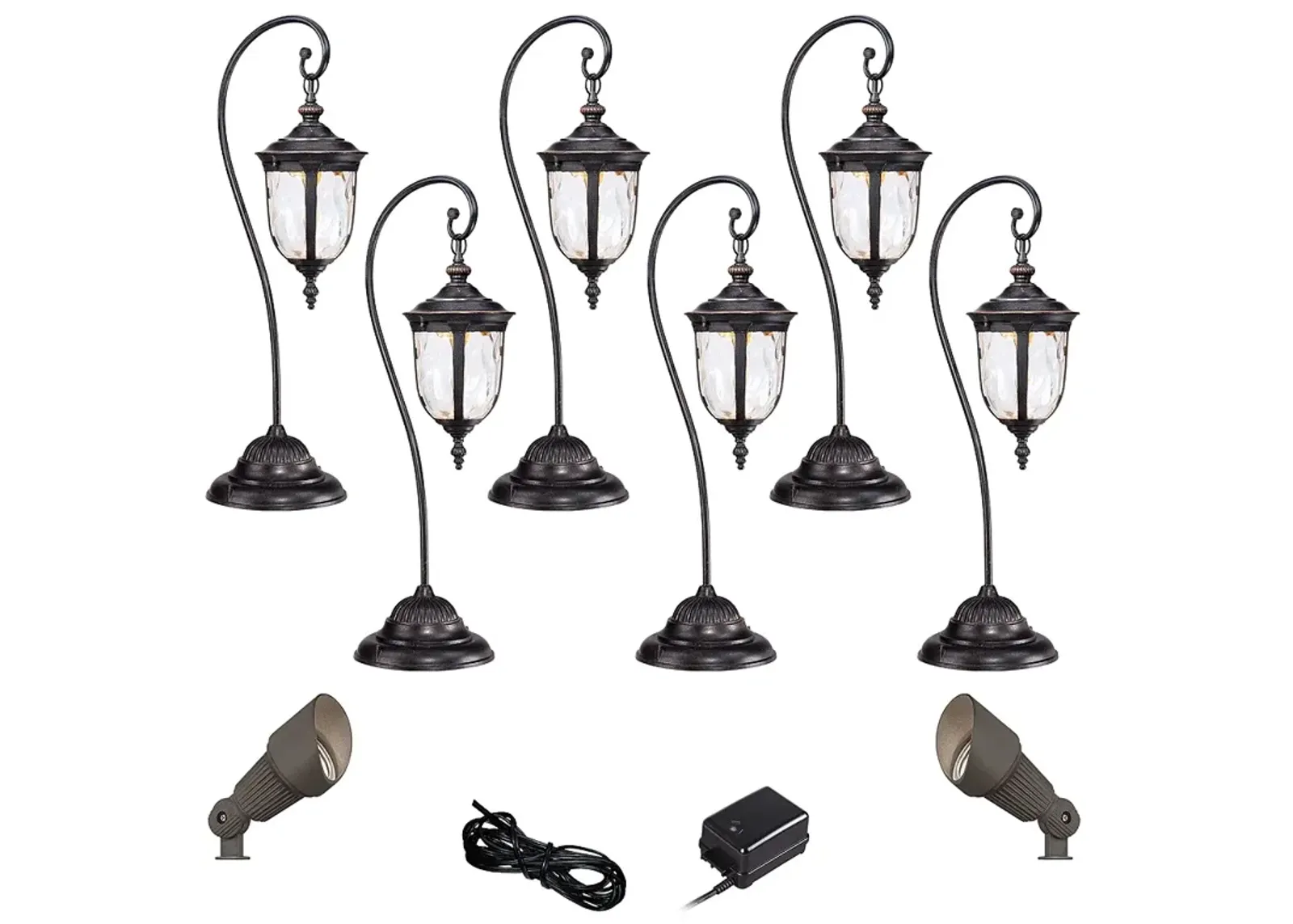 Bellagio Bronze 10-Piece LED Path and Spot Light Landscape Lighting Set