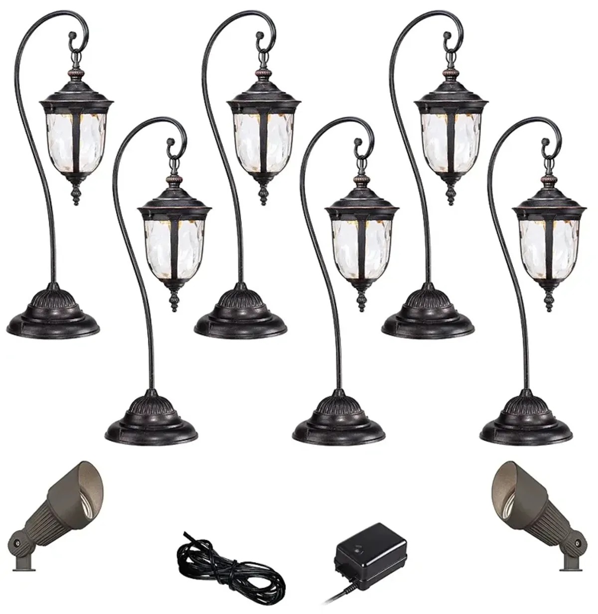 Bellagio Bronze 10-Piece LED Path and Spot Light Landscape Lighting Set