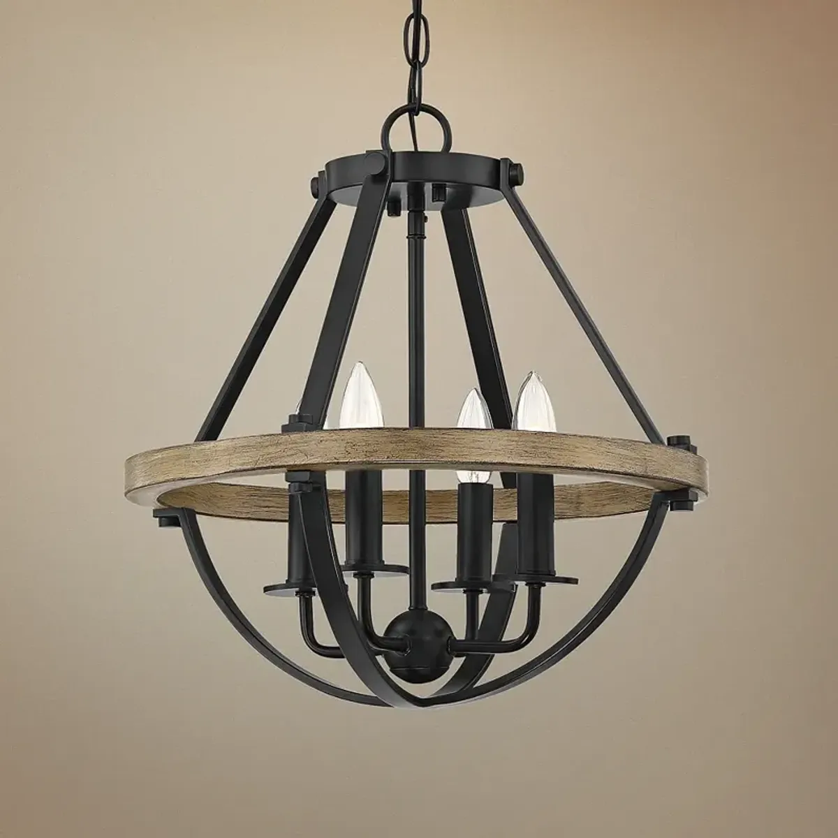 Quoizel Bartlett 16" Wide Earth Black 4-Light Ceiling Light