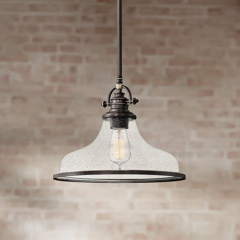 Quoizel Grant 13 1/2" Wide Palladian Bronze Pendant Light