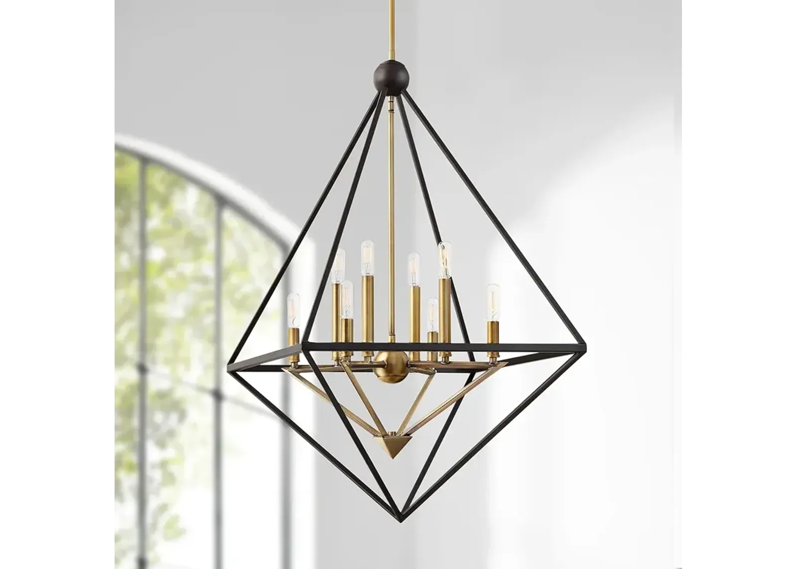 Louvre 29" Wide Western Bronze and Brass 8-Light Modern Foyer Pendant