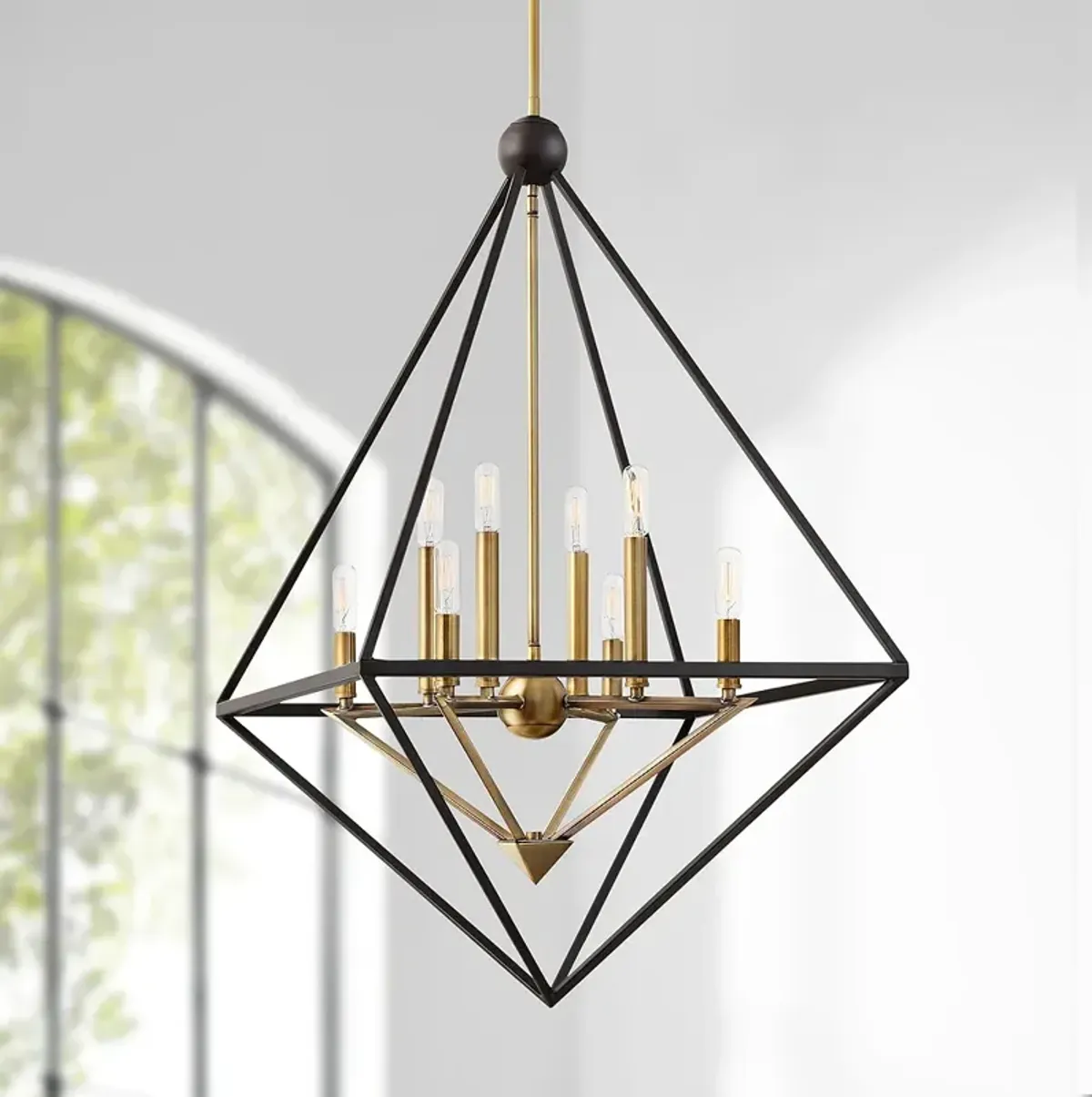 Louvre 29" Wide Western Bronze and Brass 8-Light Modern Foyer Pendant