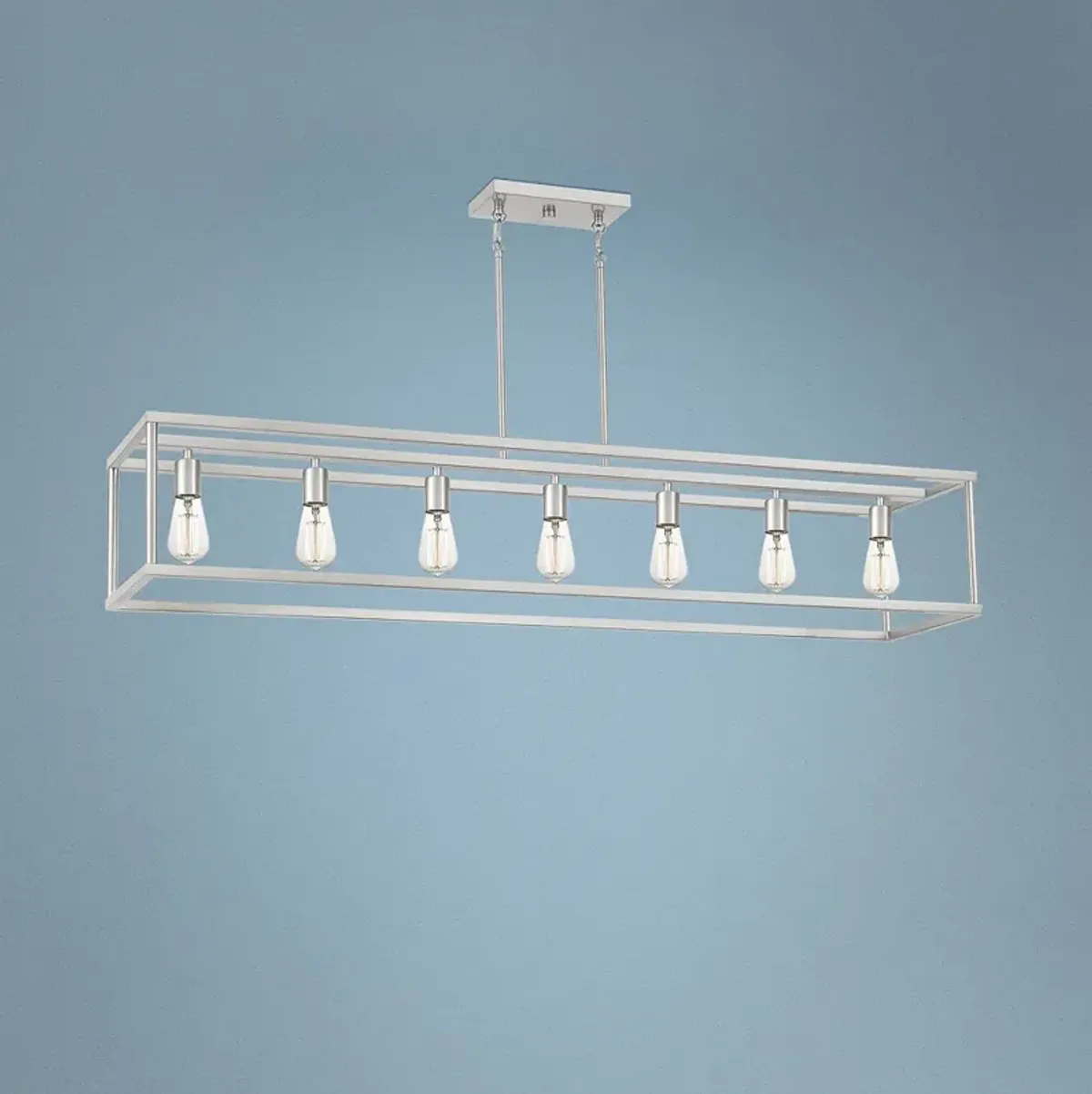 Quoizel New Harbor 52" Wide Nickel Kitchen Island Light Chandelier