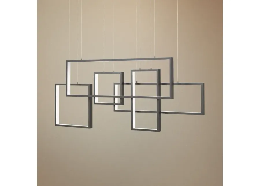 Canvas 56 3/4" Wide Western Bronze LED Multi Modern Linear Pendant