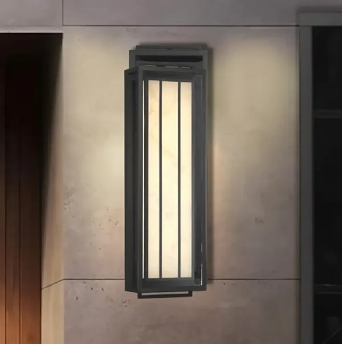 Great Outdoors Eastly 1-Light 8.75-in Black Outdoor Wall Mount with Shade