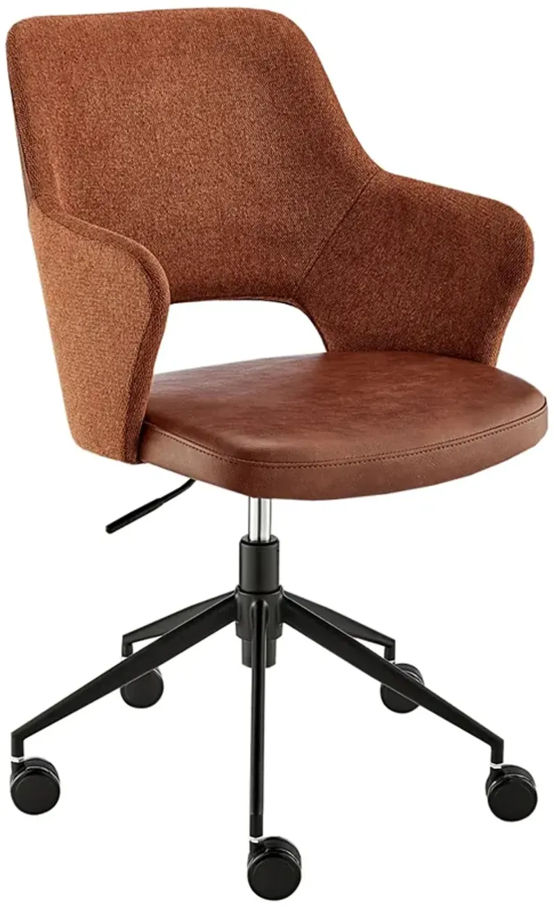 Darcie Dark Brown Adjustable Swivel Office Chair