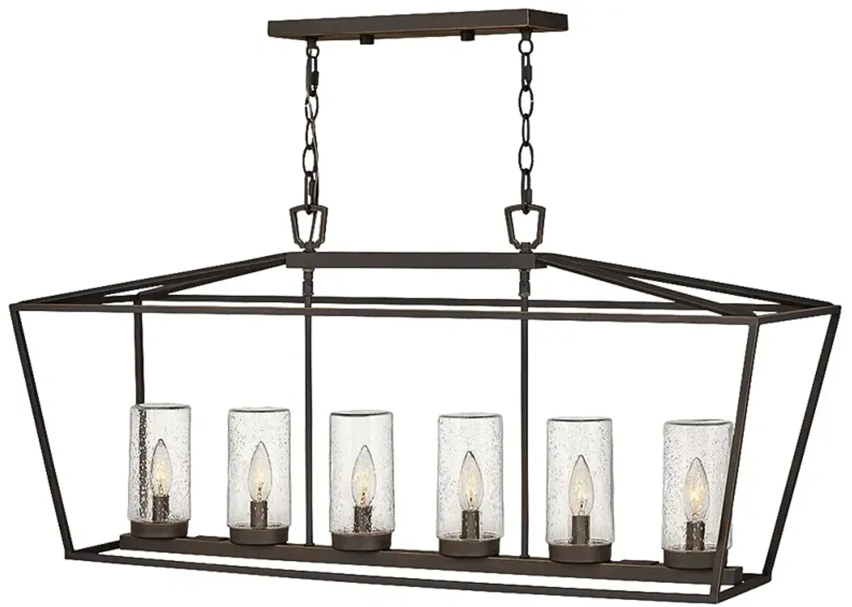 Alford Place 40" Wide Bronze 6-Light LED Island Chandelier