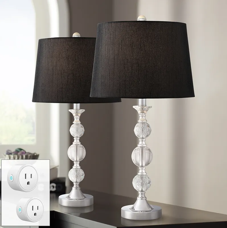 Gustavo Crystal Table Lamps Set of 2 with Smart Sockets