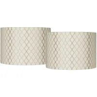 Embroidered Hourglass Set of 2 Drum Shades 16x16x11 (Spider)
