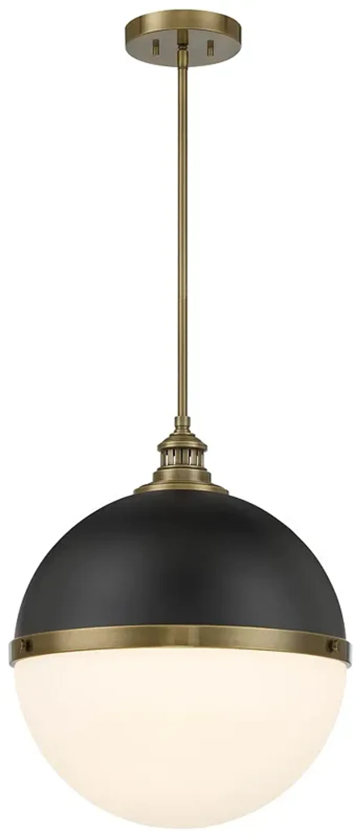 Minka-Lavery Vorey 1-Light Black and Oxidized Aged Brass Pendant