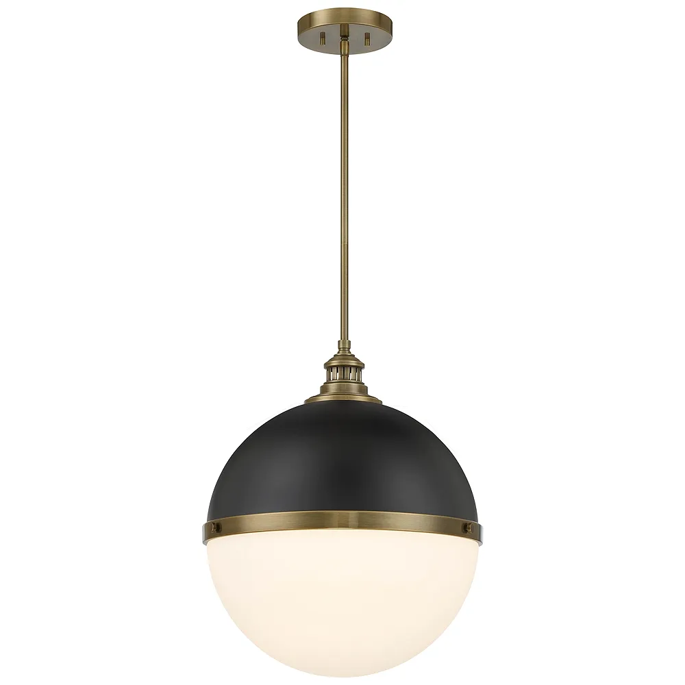 Minka-Lavery Vorey 1-Light Black and Oxidized Aged Brass Pendant