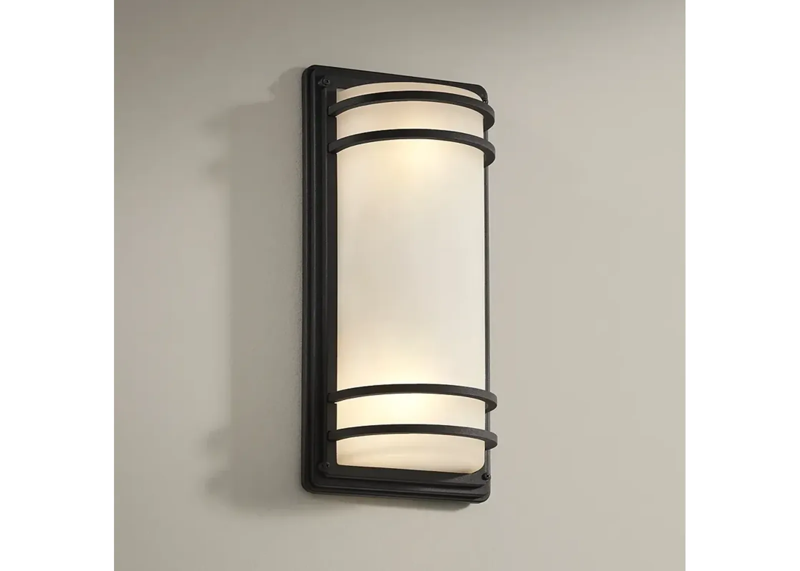 Habitat 16" High Black and Frosted Glass Wall Sconce