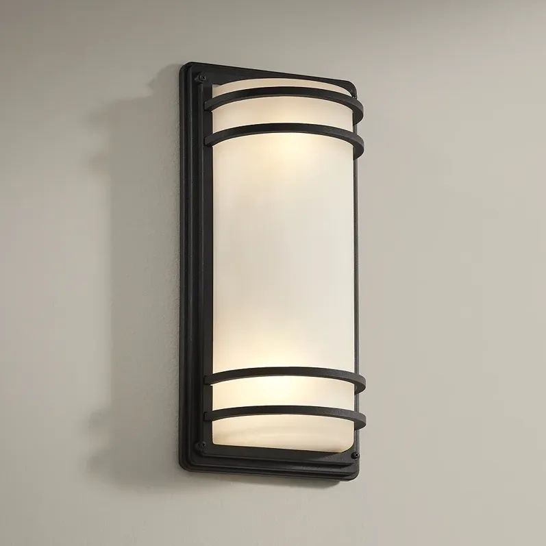 Habitat 16" High Black and Frosted Glass Wall Sconce