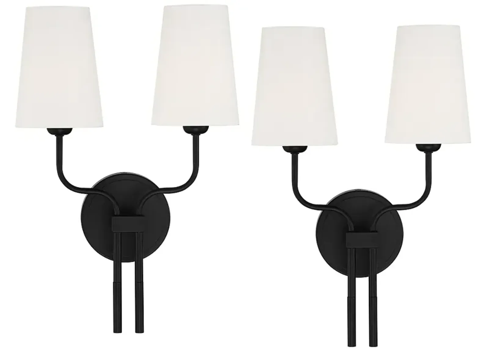 Possini Euro Melody 19 1/2" High Black 2-Light Wall Sconce Set of 2