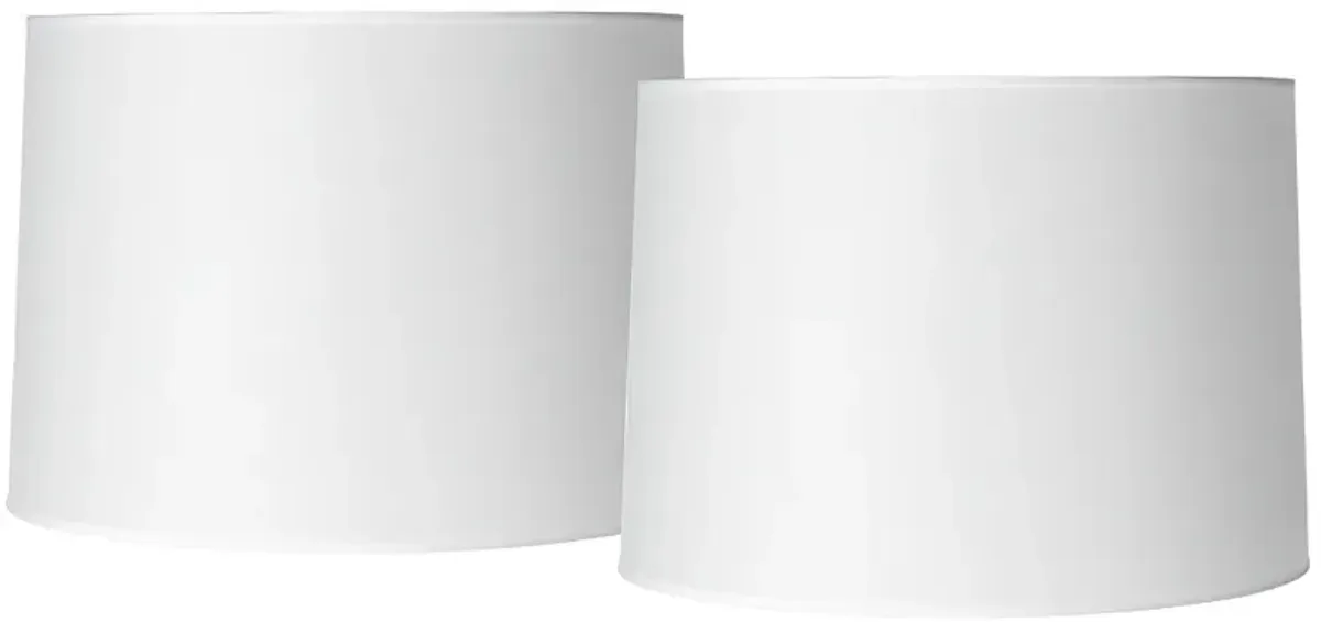 Springcrest White Set of 2 Hardback Drum Lamp Shades 15x16x11 (Spider)
