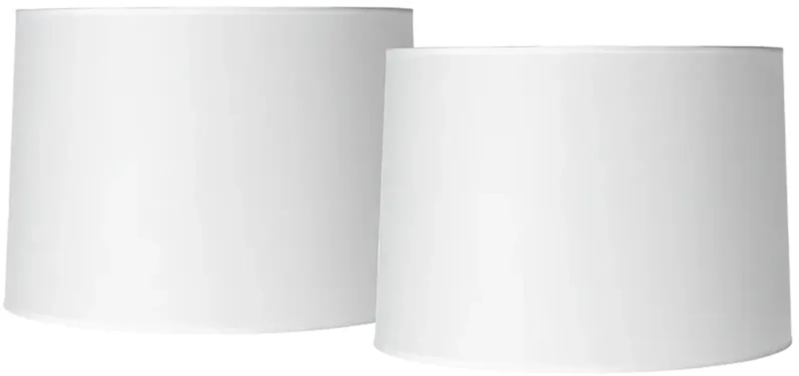 White Set of 2 Hardback Drum Lamp Shades 15x16x11 (Spider)