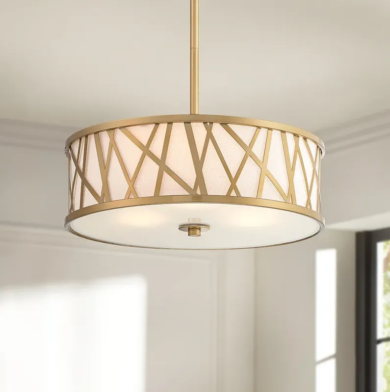 Possini Euro Layna 16 1/4" Wide Gold Drum Pendant Light