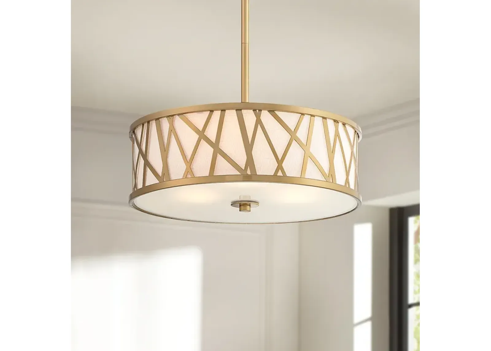 Possini Euro Layna 16 1/4" Wide Gold Drum Pendant Light