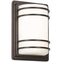 Habitat 11" High Bronze and Opal Glass Wall Sconce