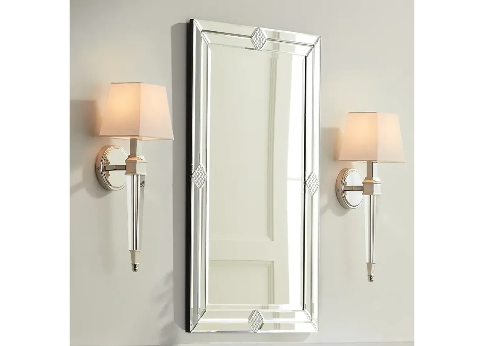 Possini Euro Irene 20 3/4" High Polished Nickel Wall Sconce Set of 2