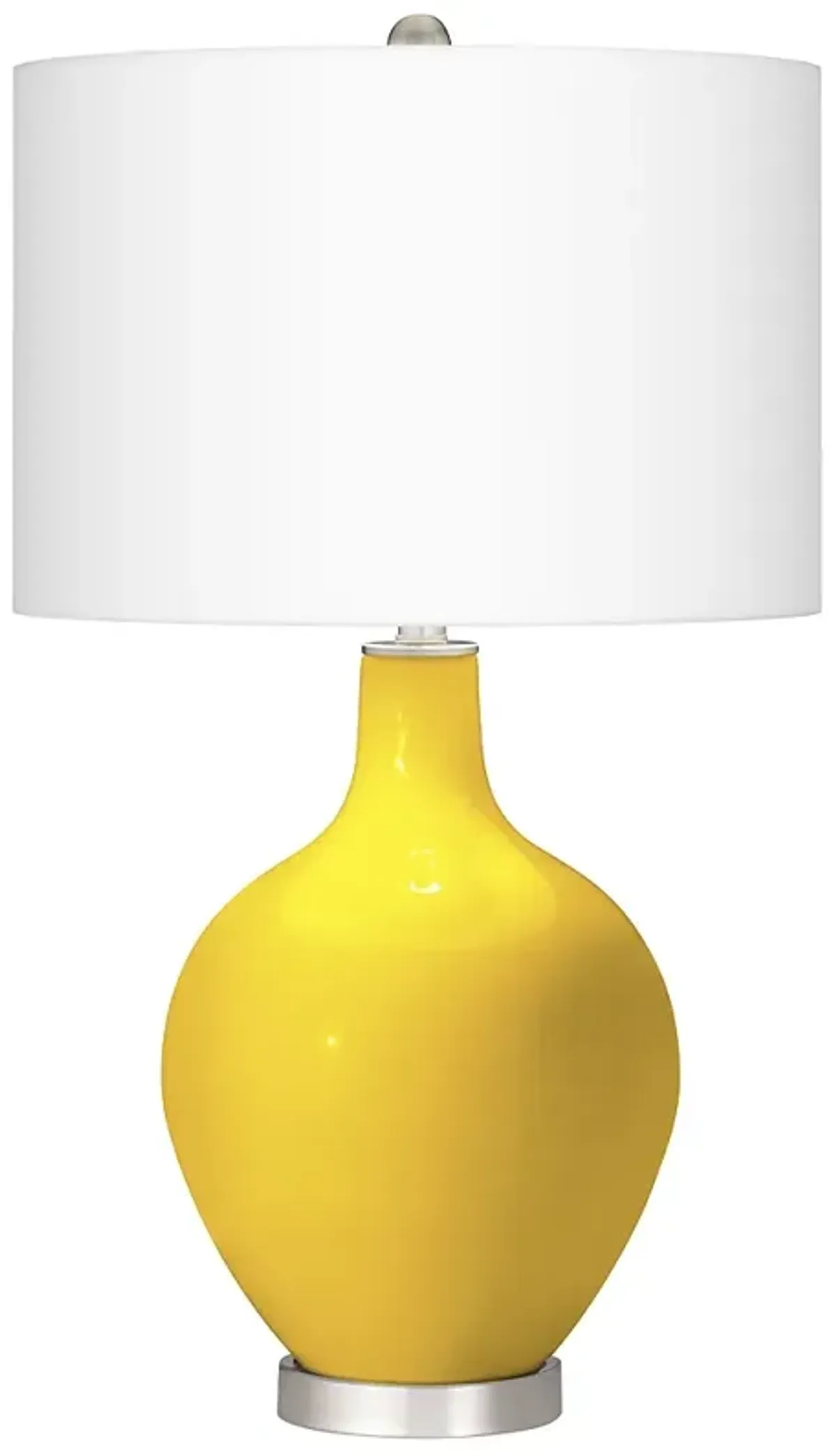 Color Plus Ovo 28 1/2" Citrus Yellow Table Lamp with USB Dimmer