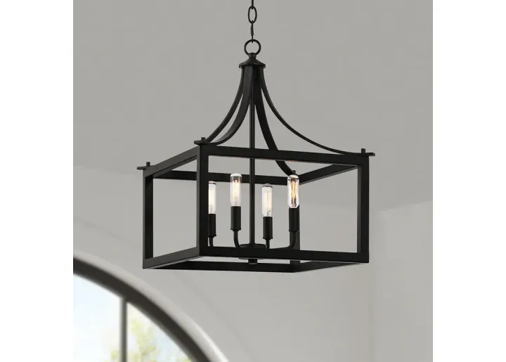 Franklin Iron Works Delfina 22” 4-Light Black Open Square
