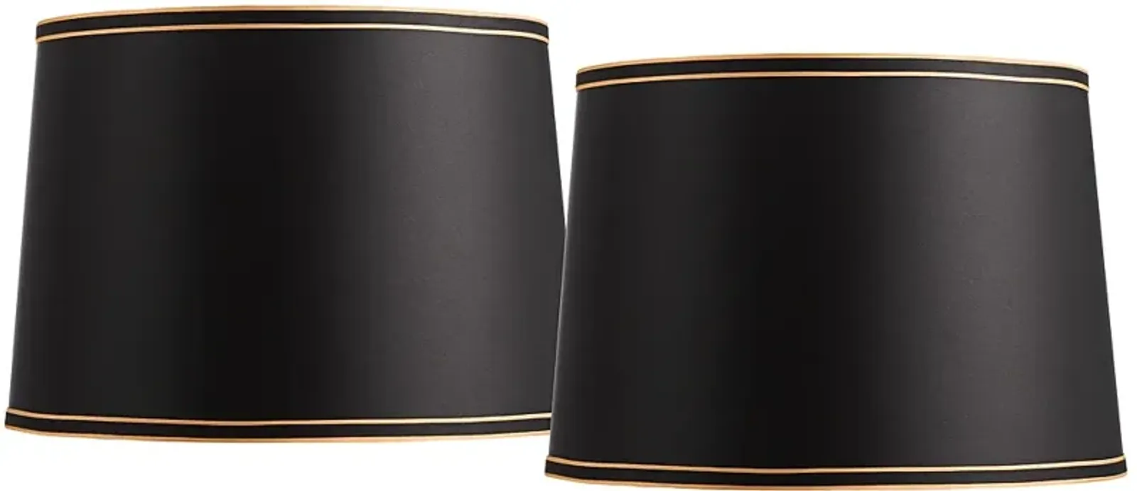 Black Set of 2 Shades with Black Gold Trim 14x16x11 (Spider)