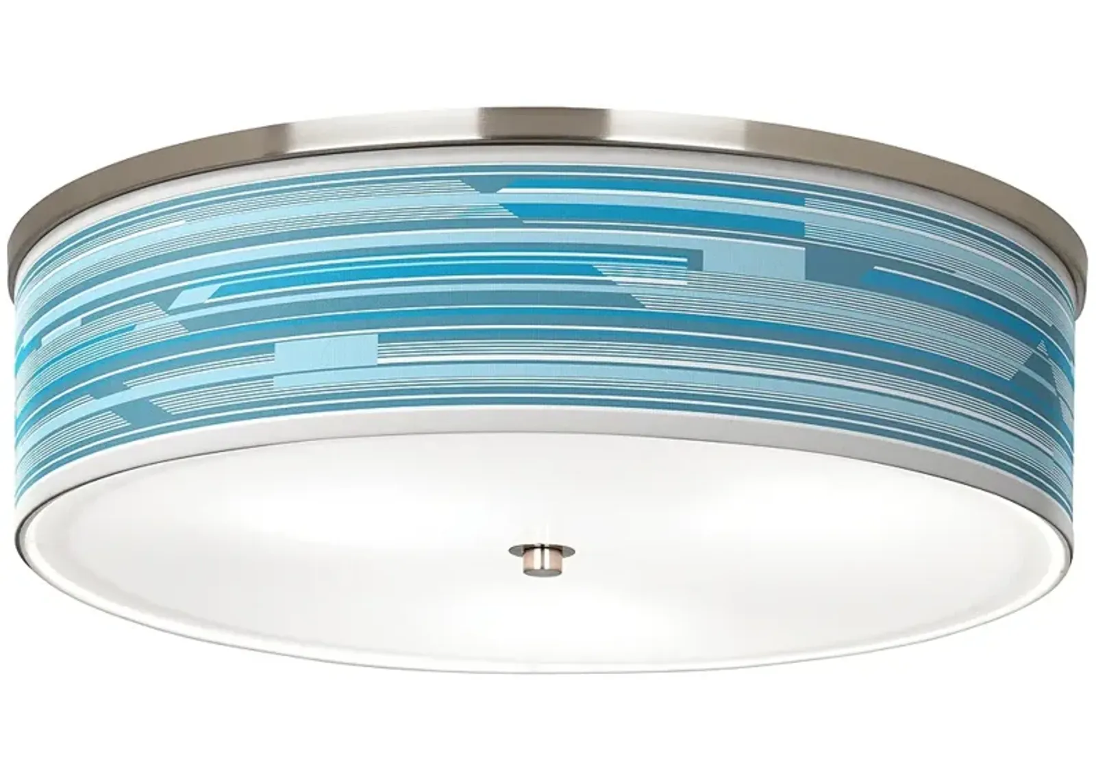 Giclee Glow Urban Stripes Blue 20 1/4" Nickel Modern Ceiling Light