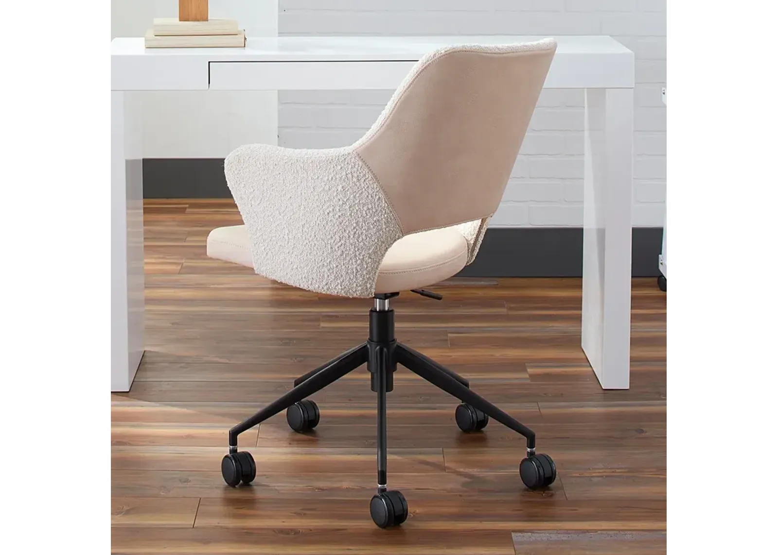 Darcie Ivory Adjustable Swivel Office Chair