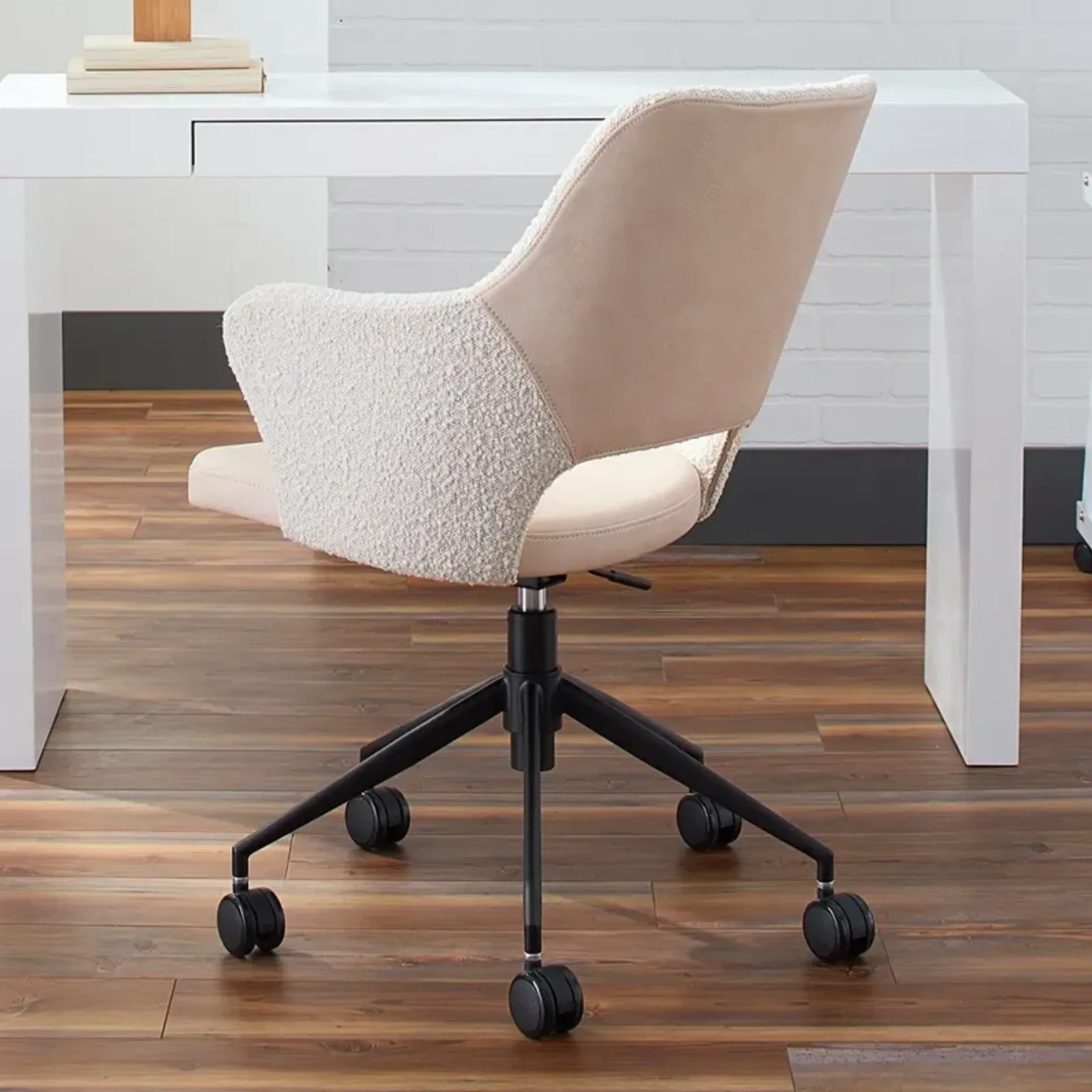 Darcie Ivory Adjustable Swivel Office Chair