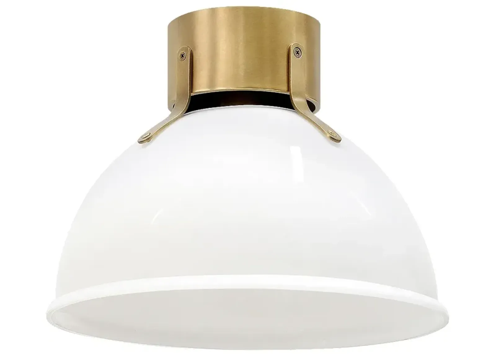 Hinkley- Argo Small Flush Mount- 13" Heritage Brass with Cased Opal Gl