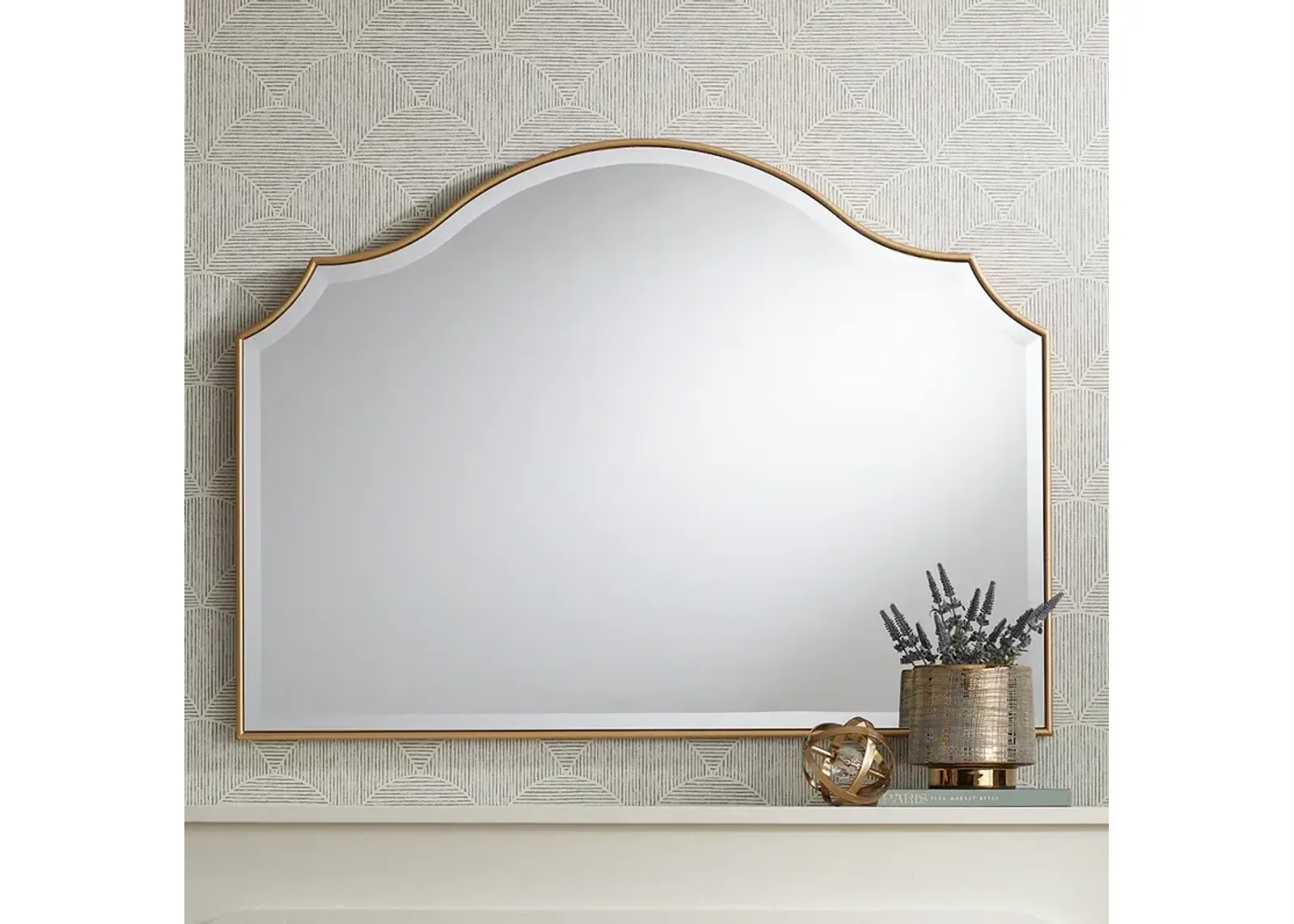 Noble Park Vinyard Gold 38" x 28" Arch Wall Mirror