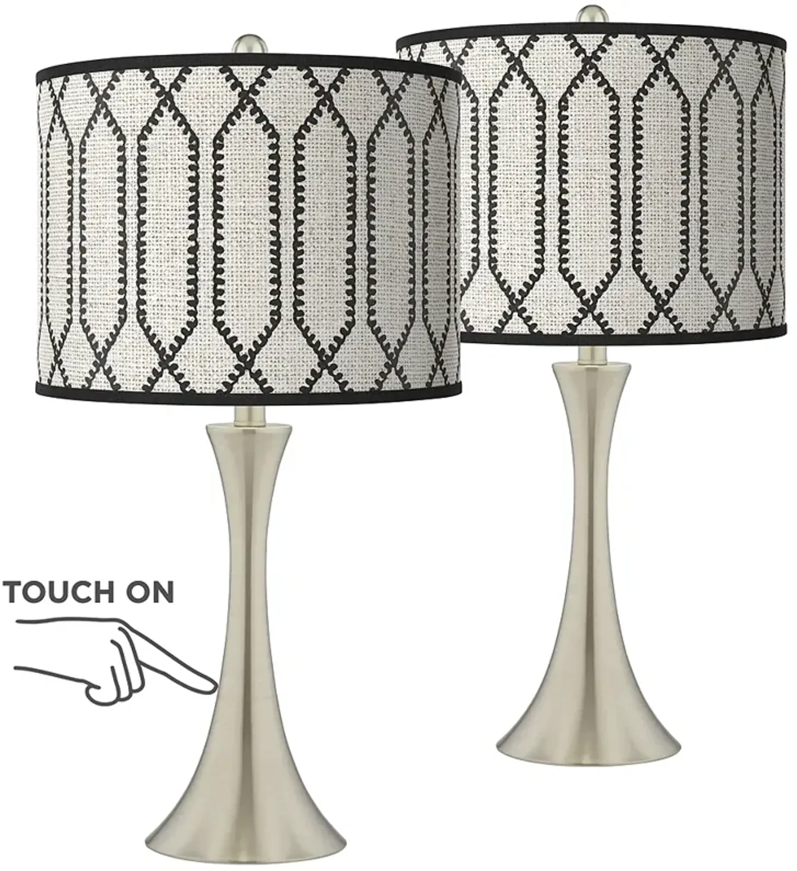 Giclee Glow Trish 24" Rustic Chic Shade Touch Table Lamps Set of 2