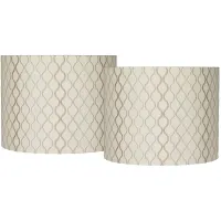 Embroidered Hourglass Set of 2 Drum Shades 14x14x11 (Spider)