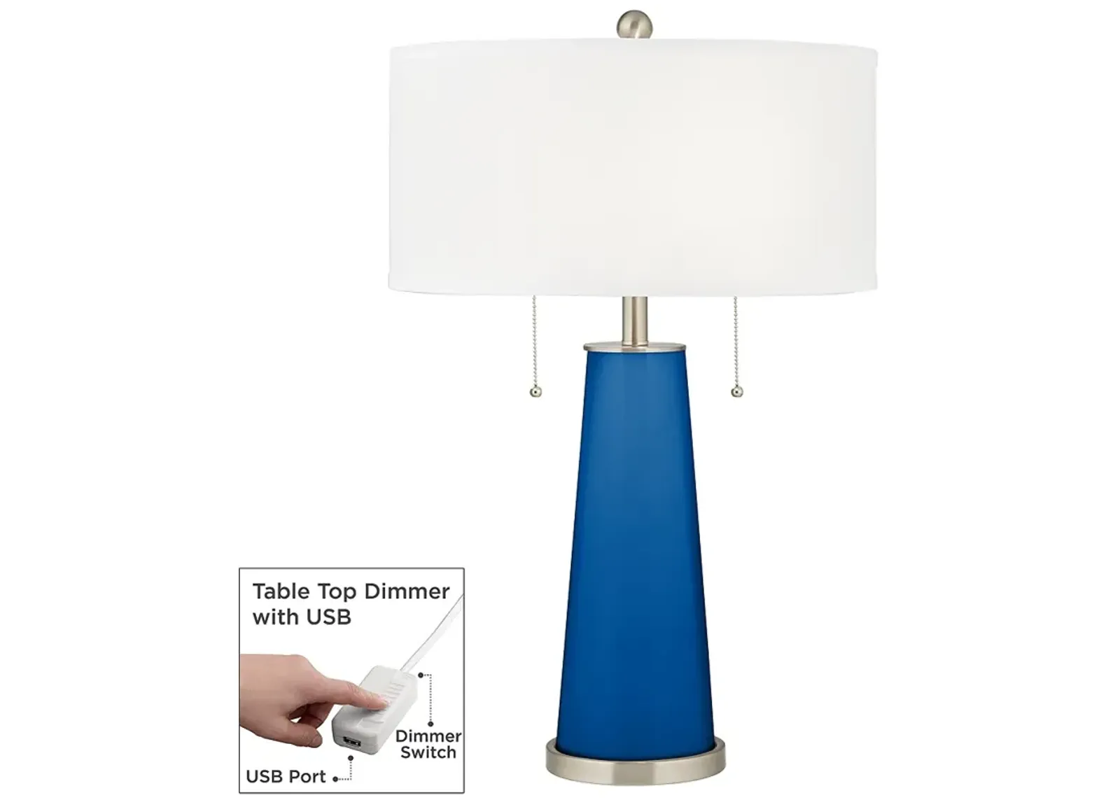 Color Plus Peggy 29 3/4" Hyper Blue Table Lamp with USB Dimmer