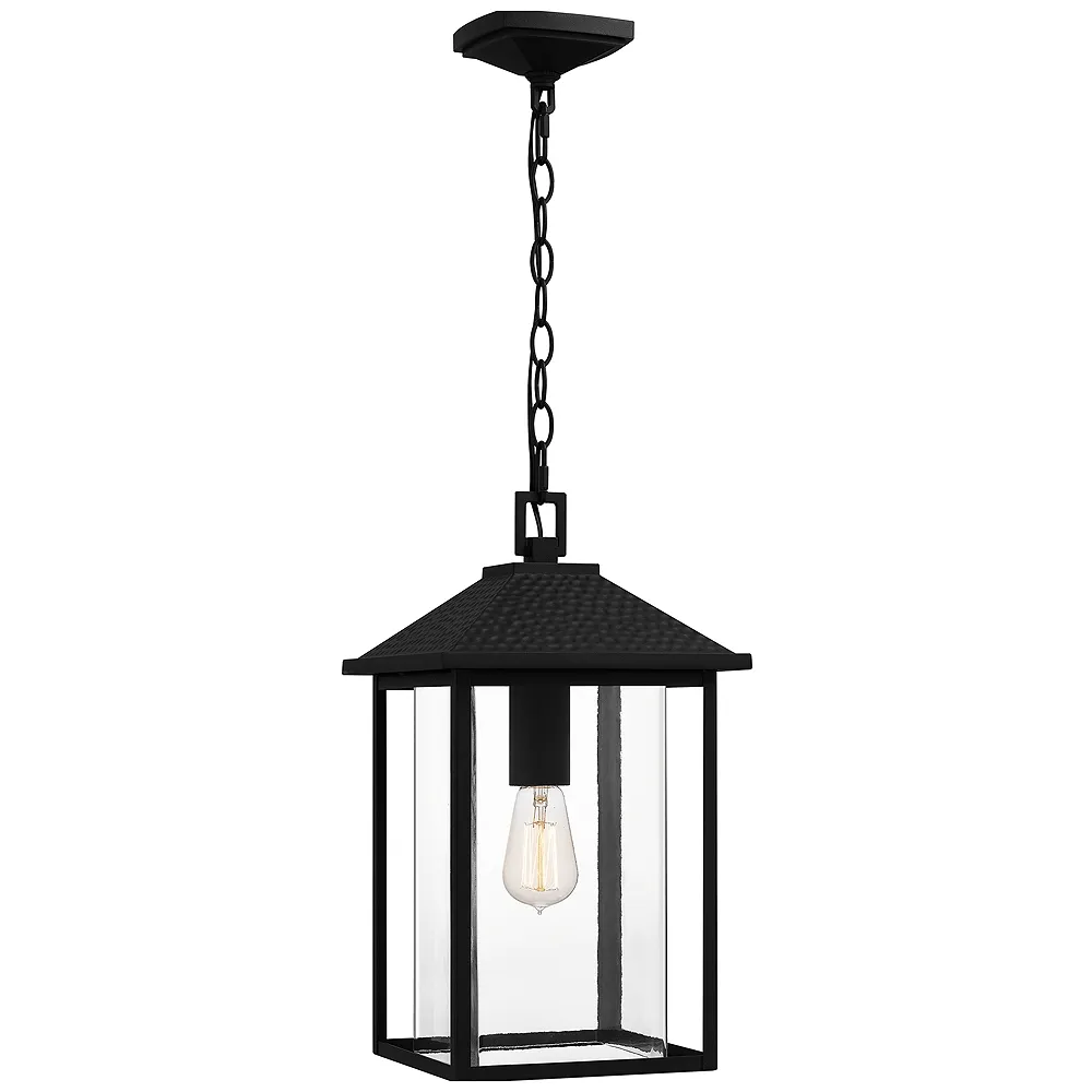 Fletcher 1-Light Earth Black Outdoor Hanging Lantern