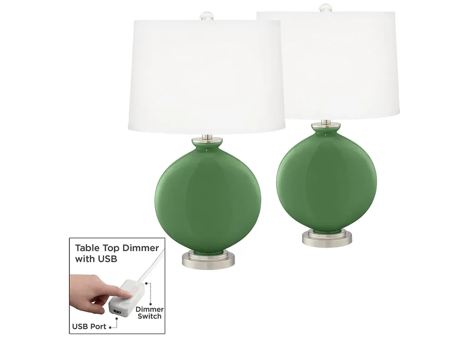 Garden Grove Carrie Table Lamp Set of 2 with Dimmers