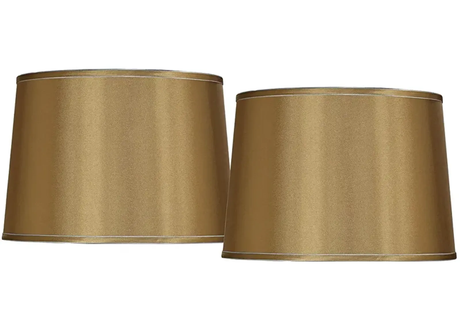 Gold Set of 2 Drum Shades with Silver Trim 14x16x11 (Spider)