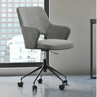 Darcie Light Gray Fabric Adjustable Swivel Office Chair