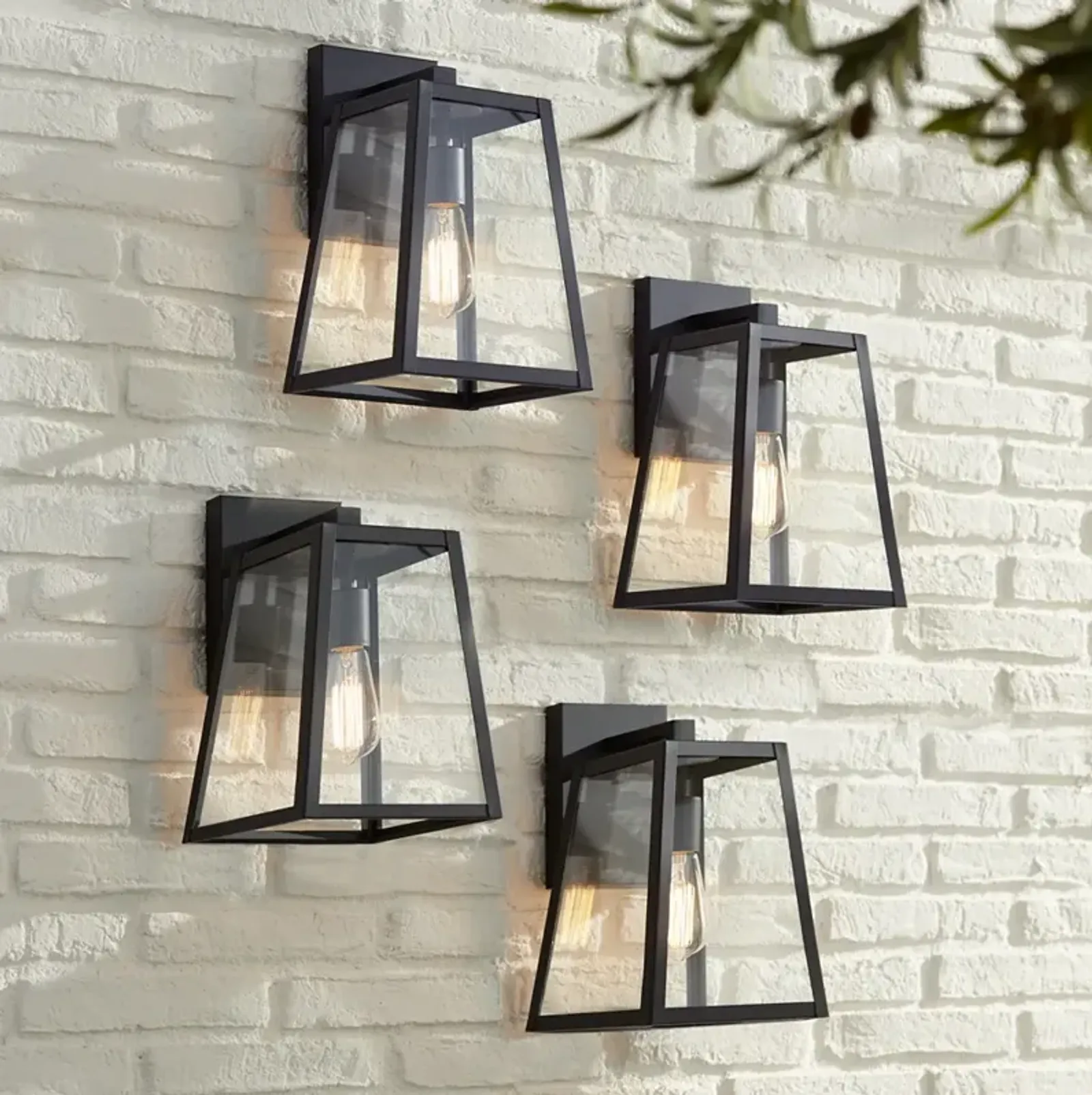 Arrington 13" High Mystic Black Outdoor Wall Lights Set of 4