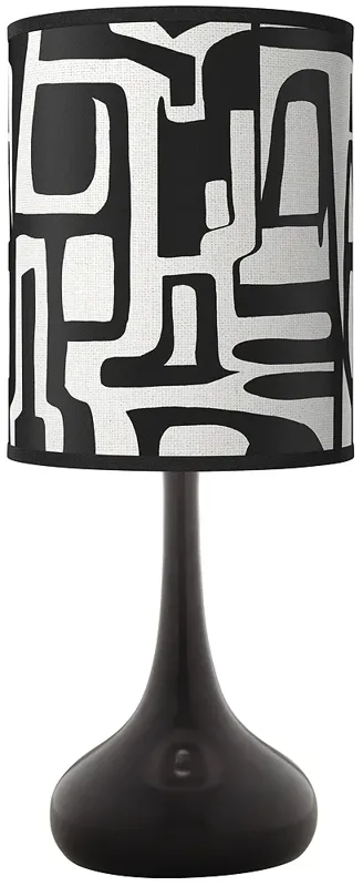 Tempo Giclee Black Droplet Table Lamp