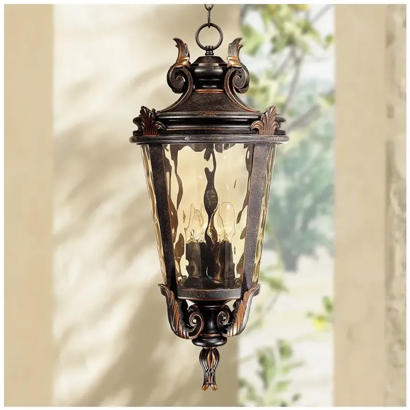 Casa Marseille 26 1/4" High Bronze Traditional Outdoor Hanging Light