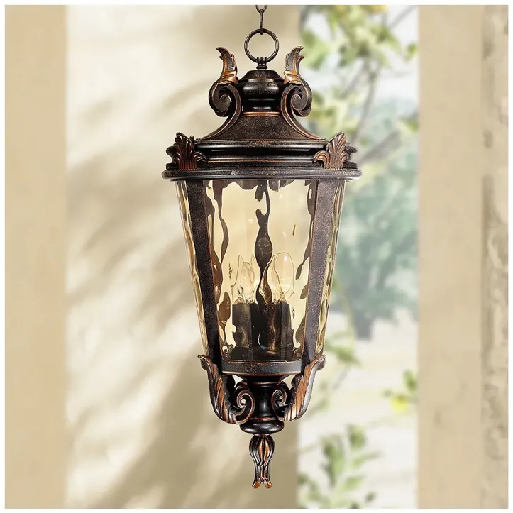 Casa Marseille 26 1/4" High Bronze Traditional Outdoor Hanging Light