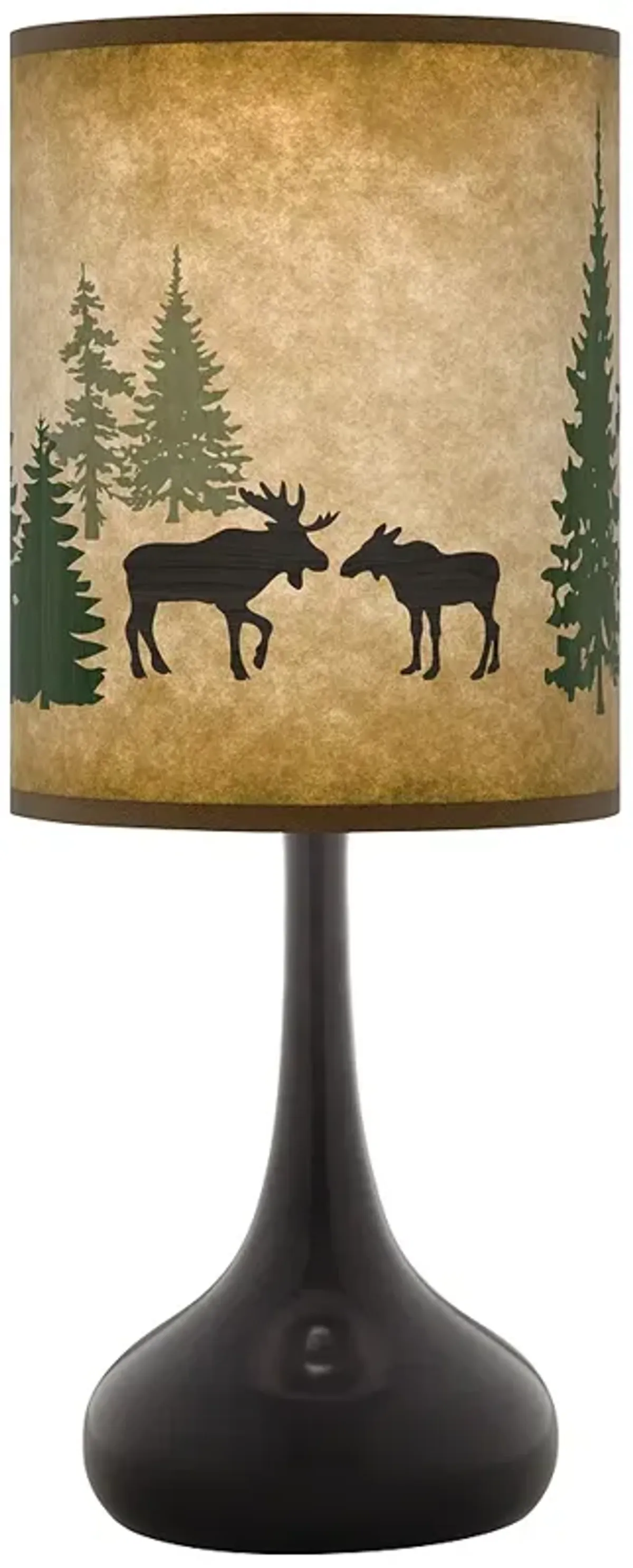 Moose Lodge Giclee Black Droplet Table Lamp