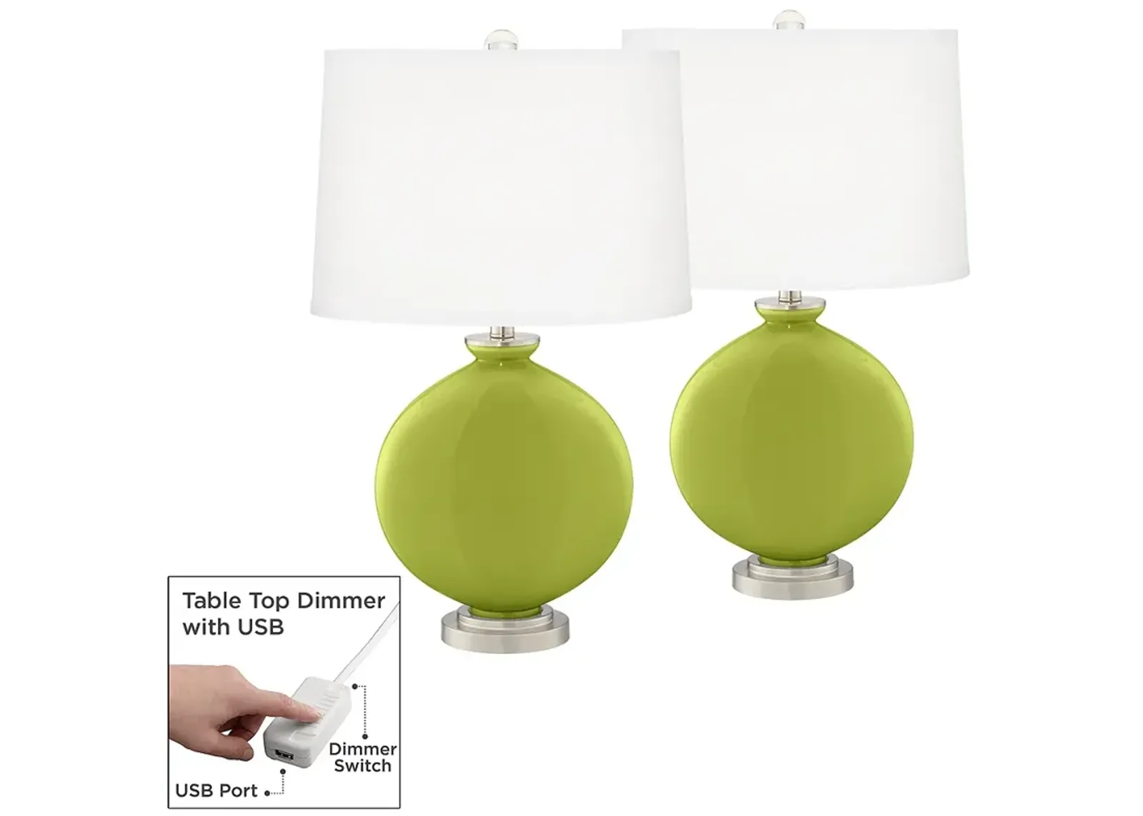 Parakeet Carrie Table Lamp Set of 2 with Dimmers