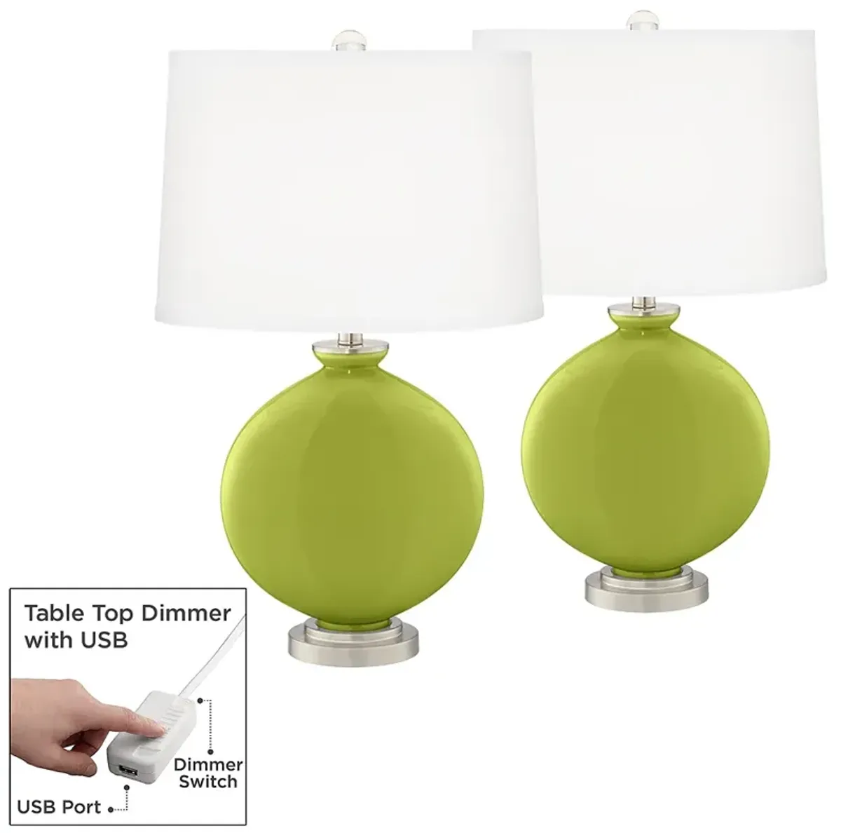 Parakeet Carrie Table Lamp Set of 2 with Dimmers