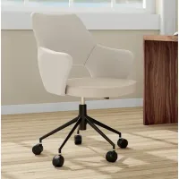 Darcie Light Beige Adjustable Swivel Office Chair